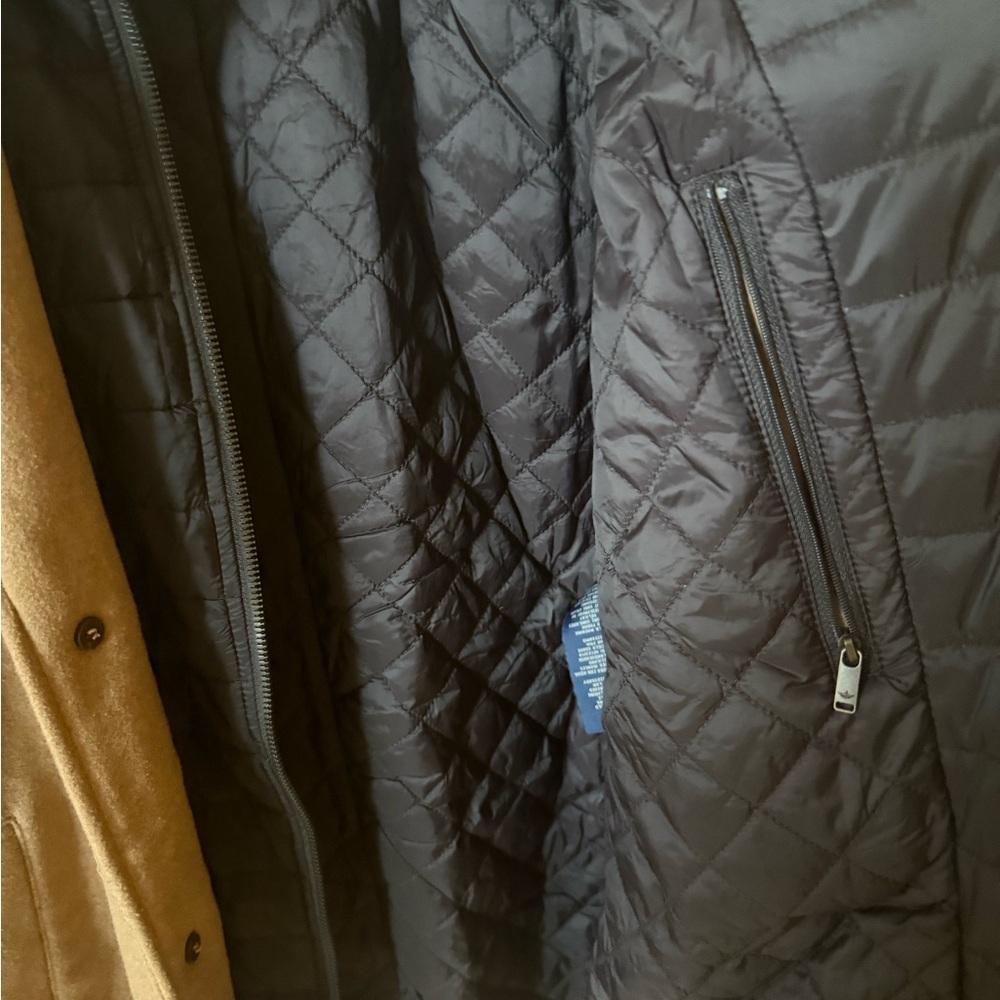 Men’s Camel Wool Blend Camel Overcoat with Built-In Quilted Vest | XXL - Picture 8 of 9